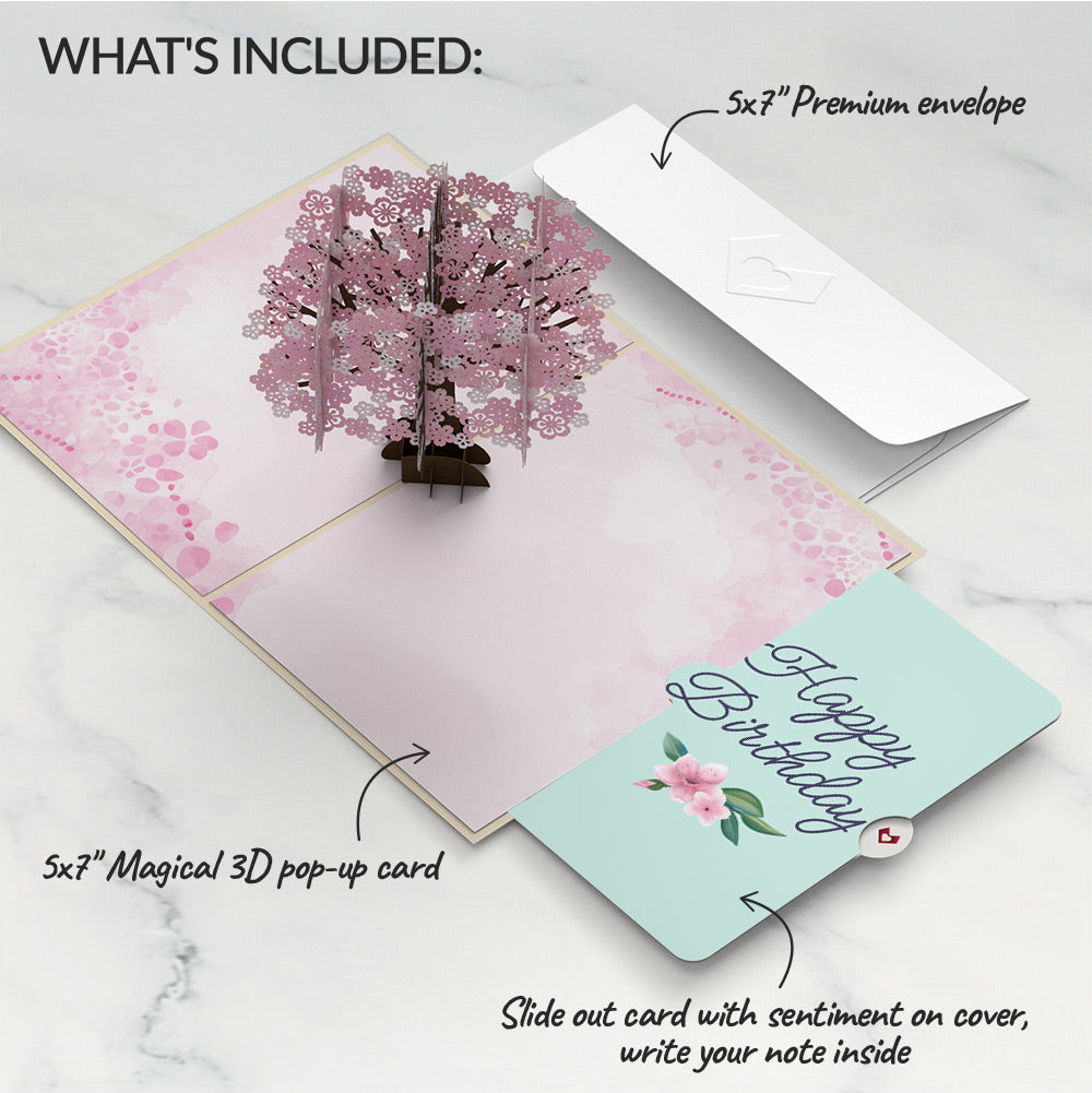 Cherry Blossom Birthday Pop-Up Card and Sentiment Set