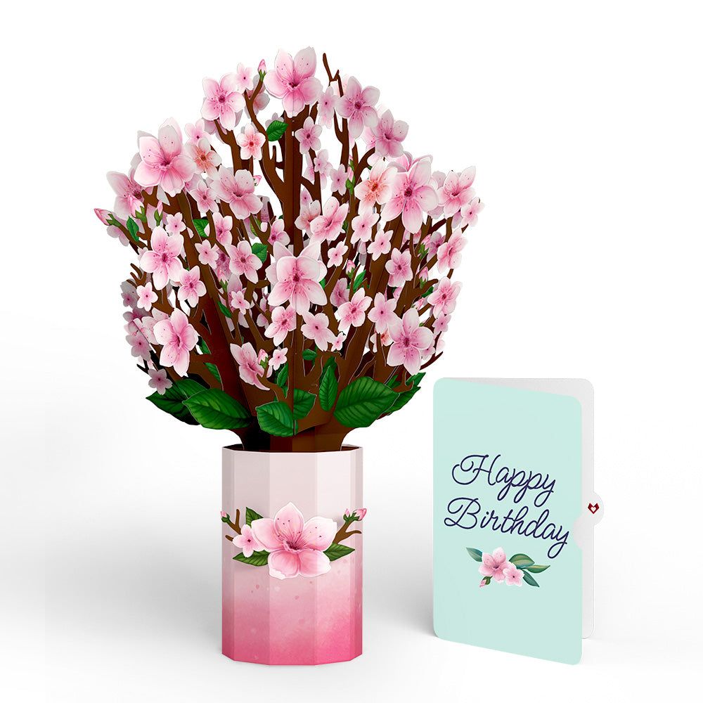 Cherry Blossom Birthday Bouquet and Sentiment Set