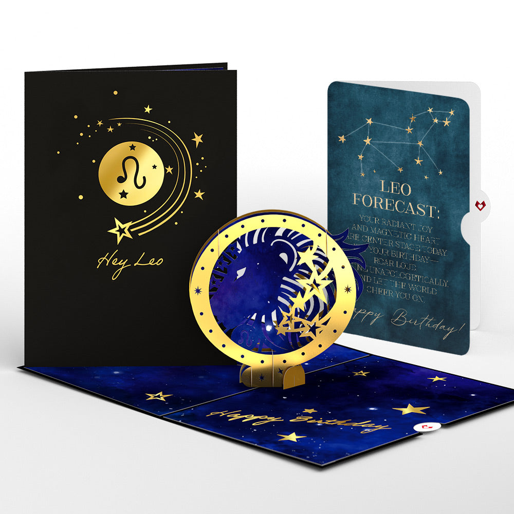 Leo Zodiac Birthday Pop-Up Card and Sentiment Set