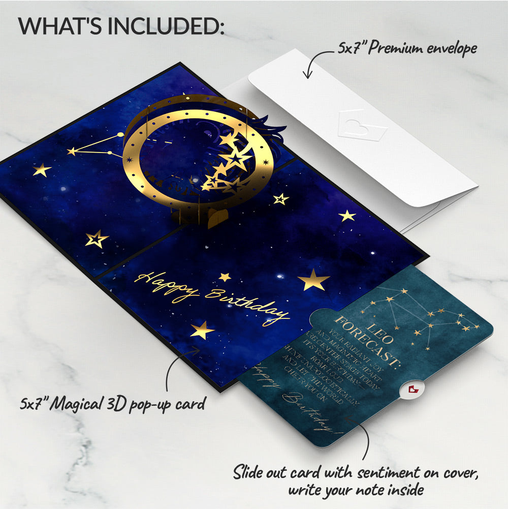 Leo Zodiac Birthday Pop-Up Card and Sentiment Set