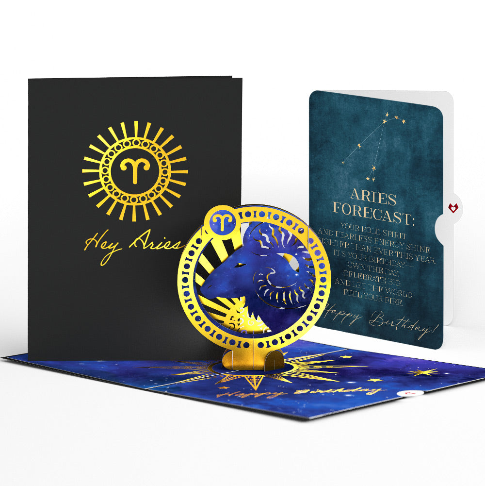 Aries Zodiac Birthday Pop-Up Card and Sentiment Set