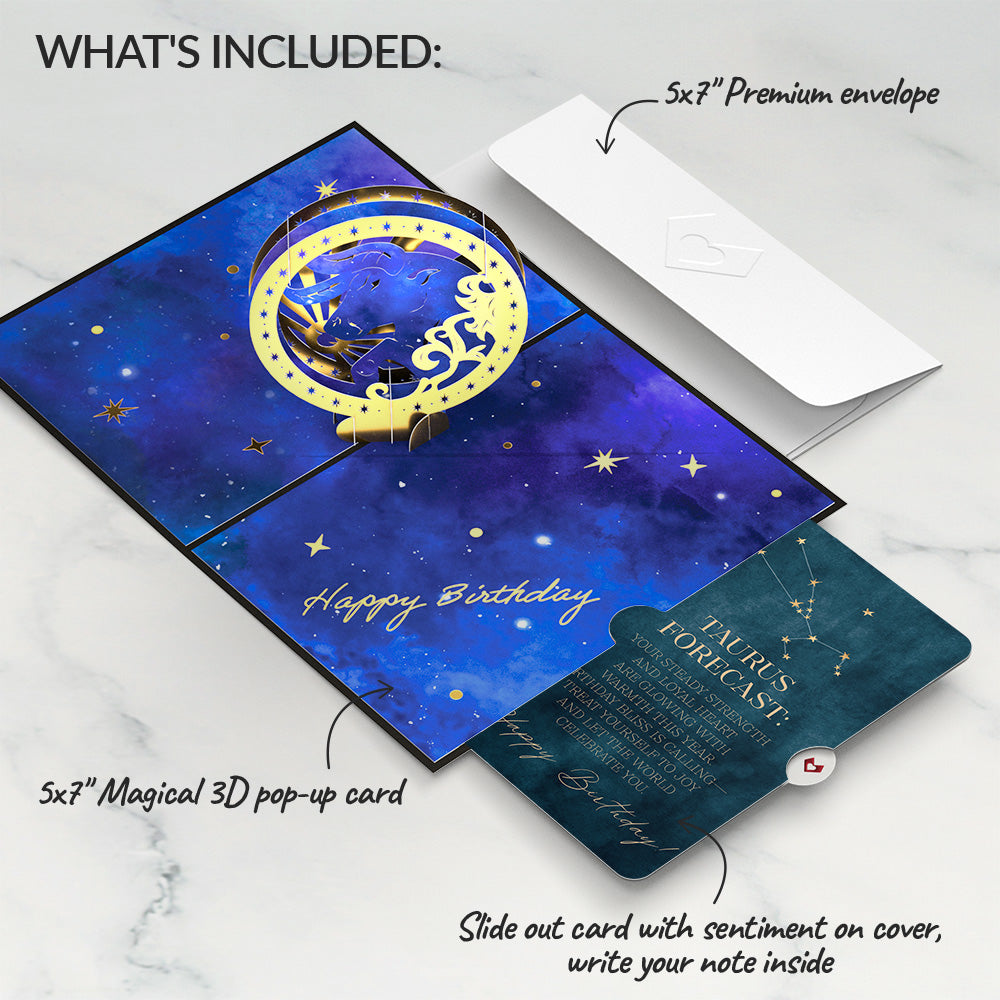 Taurus Zodiac Birthday Pop-Up Card and Sentiment Set