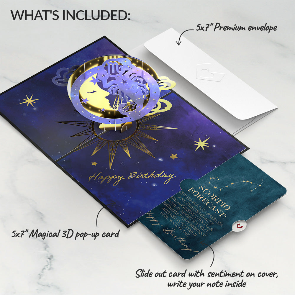 Scorpio Zodiac Birthday Pop-Up Card and Sentiment Set
