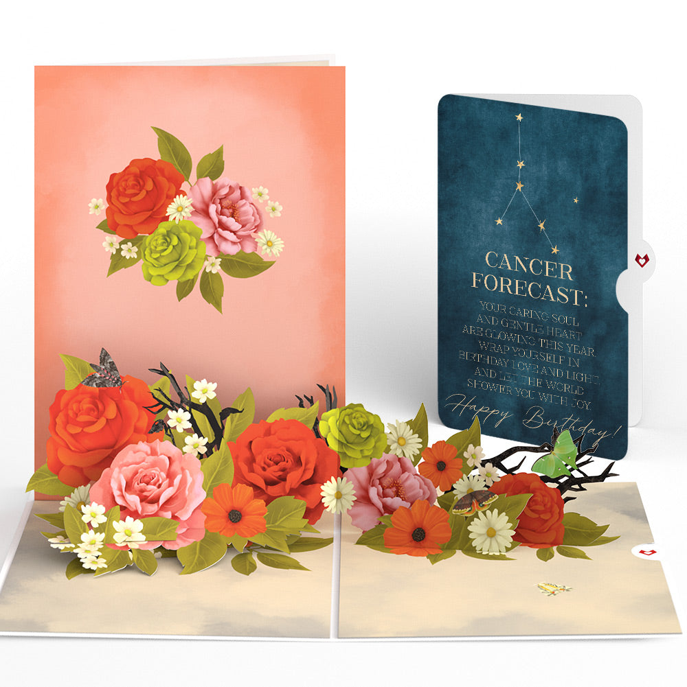 Midnight Florals Birthday Pop-Up Card and Cancer Zodiac Sentiment Set