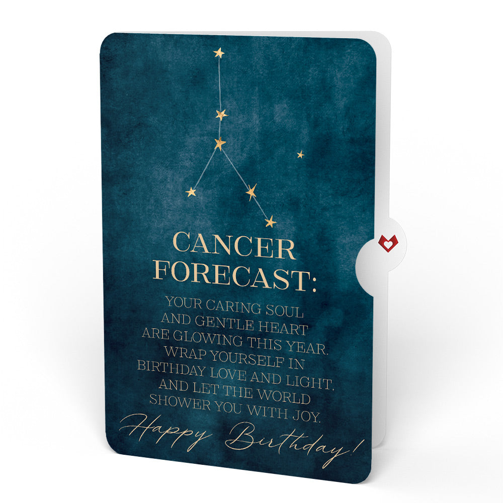 Watercolor Orchid Birthday Pop-Up Card and Cancer Zodiac Sentiment Set