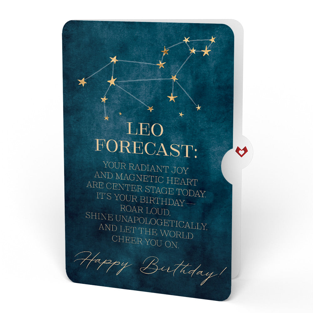 Wisteria Birthday Bouquet and Leo Zodiac Sentiment Set