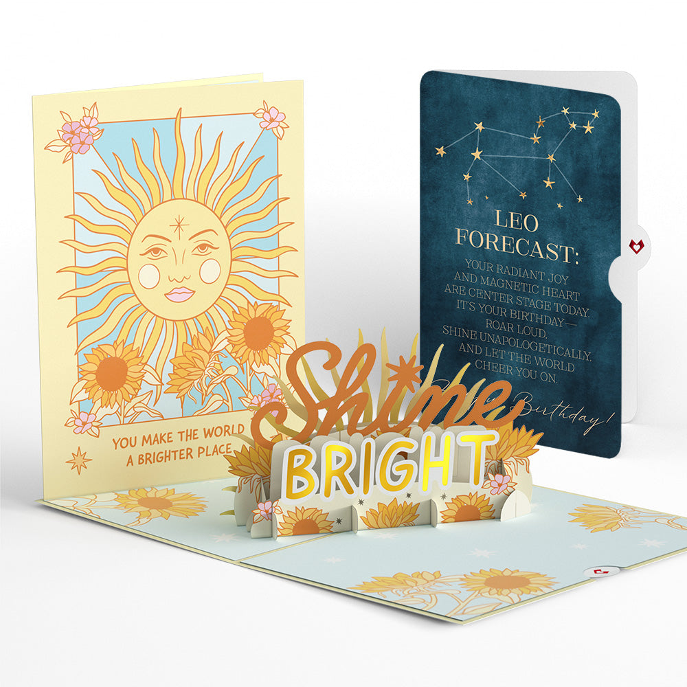 Shine Bright Birthday Pop-Up Card and Leo Zodiac Sentiment Set