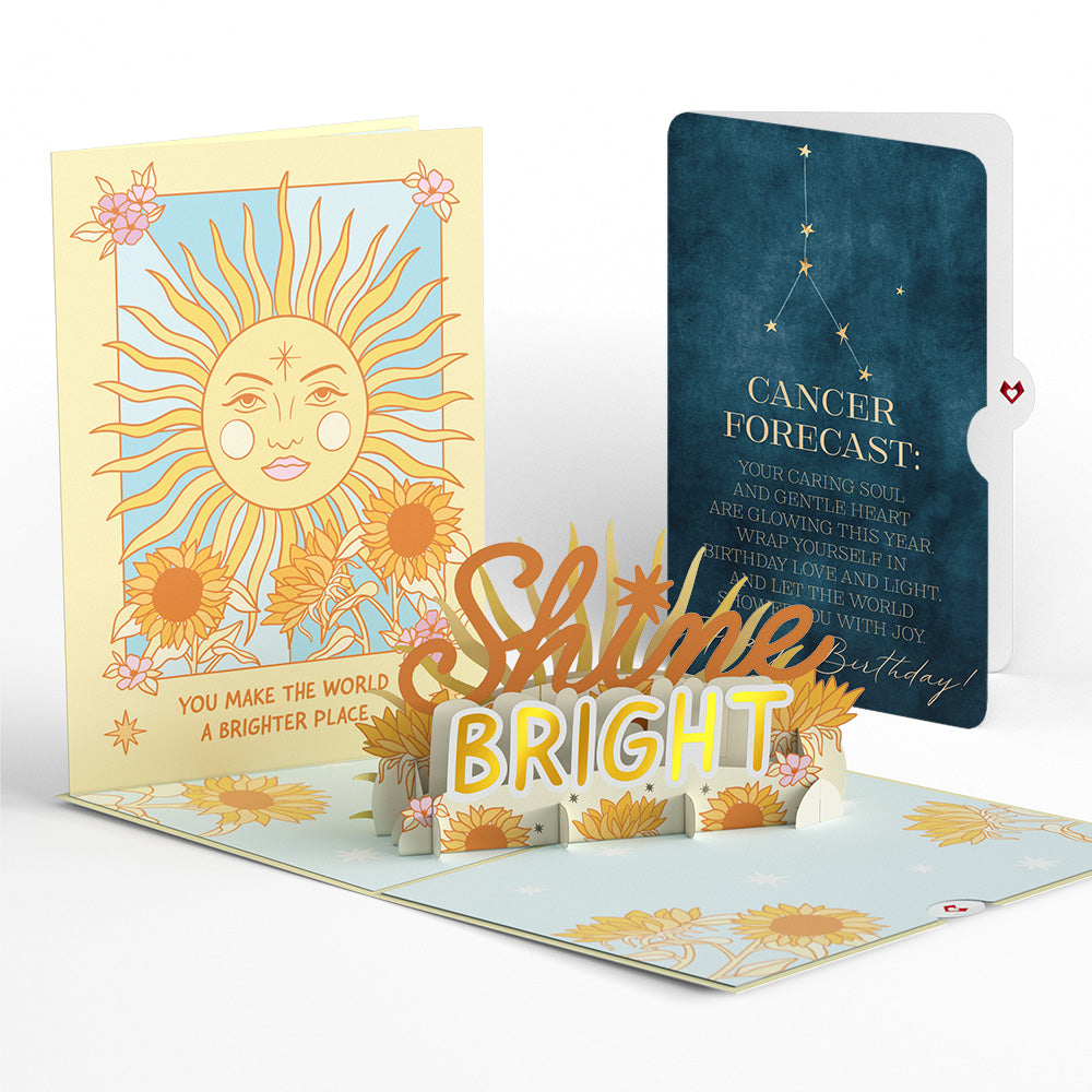 Shine Bright Birthday Pop-Up Card and Cancer Zodiac Sentiment Set