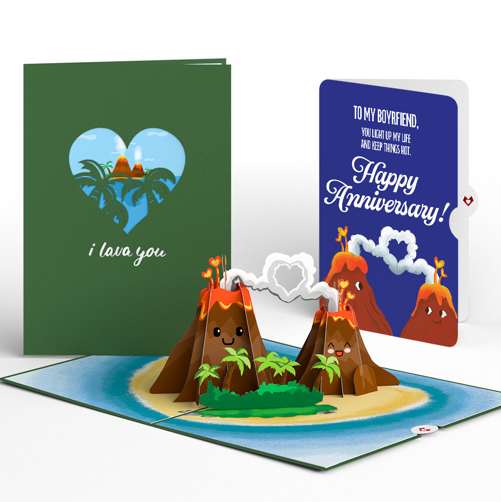 I Lava You Anniversary Pop-Up Card and Sentiment Set for Boyfriend