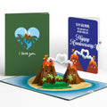 I Lava You Anniversary Pop-Up Card and Sentiment Set for Girlfriend