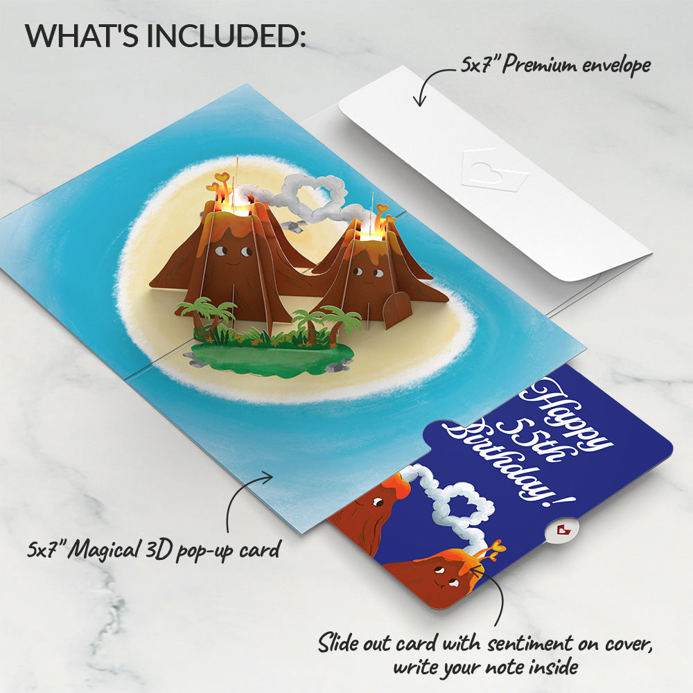 I Lava You 55th Birthday Light-Up Pop-Up Card and Sentiment Set