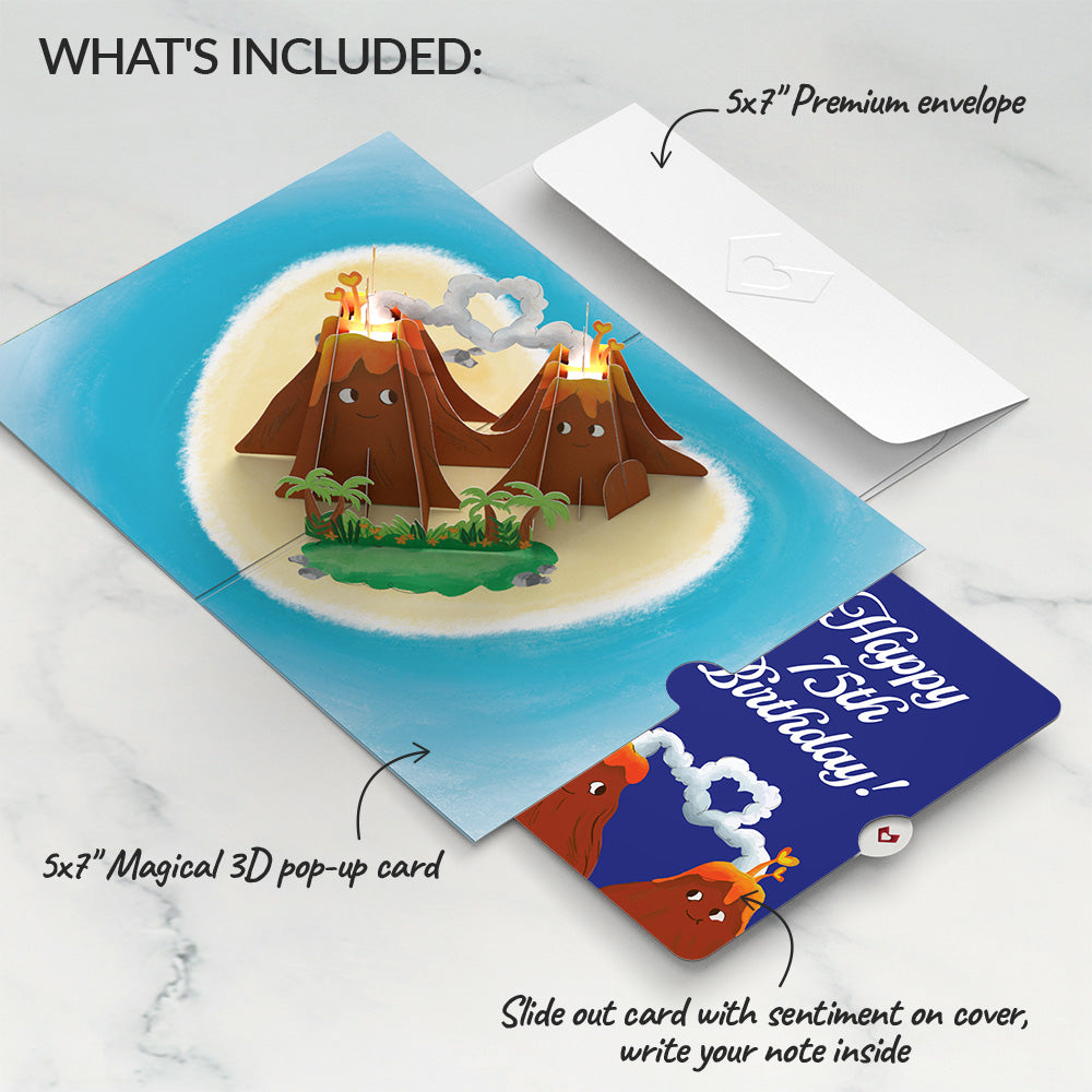 I Lava You 75th Birthday Light-Up Pop-Up Card and Sentiment Set