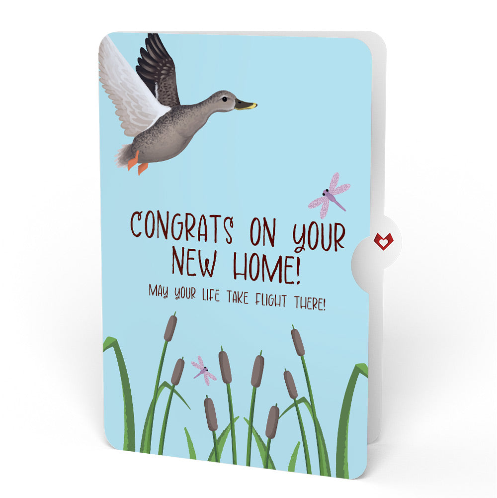 Pondside Mallard Ducks Housewarming Pop-Up Card and Sentiment Set