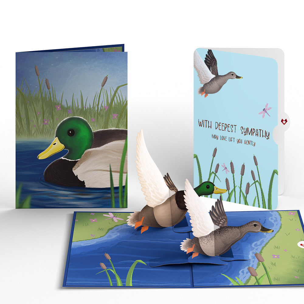Pondside Mallard Ducks Sympathy Pop-Up Card and Sentiment Set