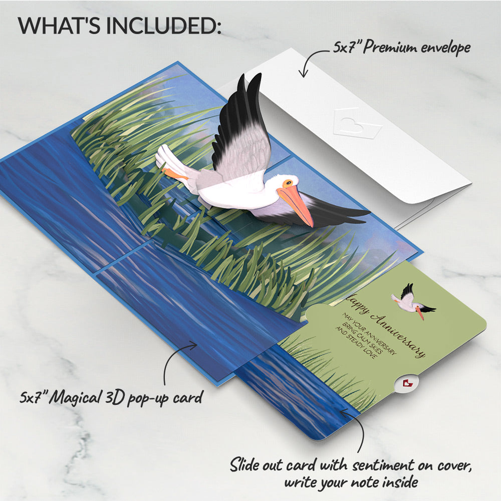 Pelican in the Marsh Anniversary Pop-Up Card and Sentiment Set