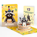 Go Feral Raccoon 13th Birthday Pop-Up Card and Sentiment Set