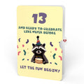 Go Feral Raccoon 13th Birthday Pop-Up Card and Sentiment Set