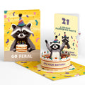 Go Feral Raccoon 21st Birthday Pop-Up Card and Sentiment Set