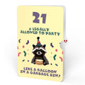 Go Feral Raccoon 21st Birthday Pop-Up Card and Sentiment Set