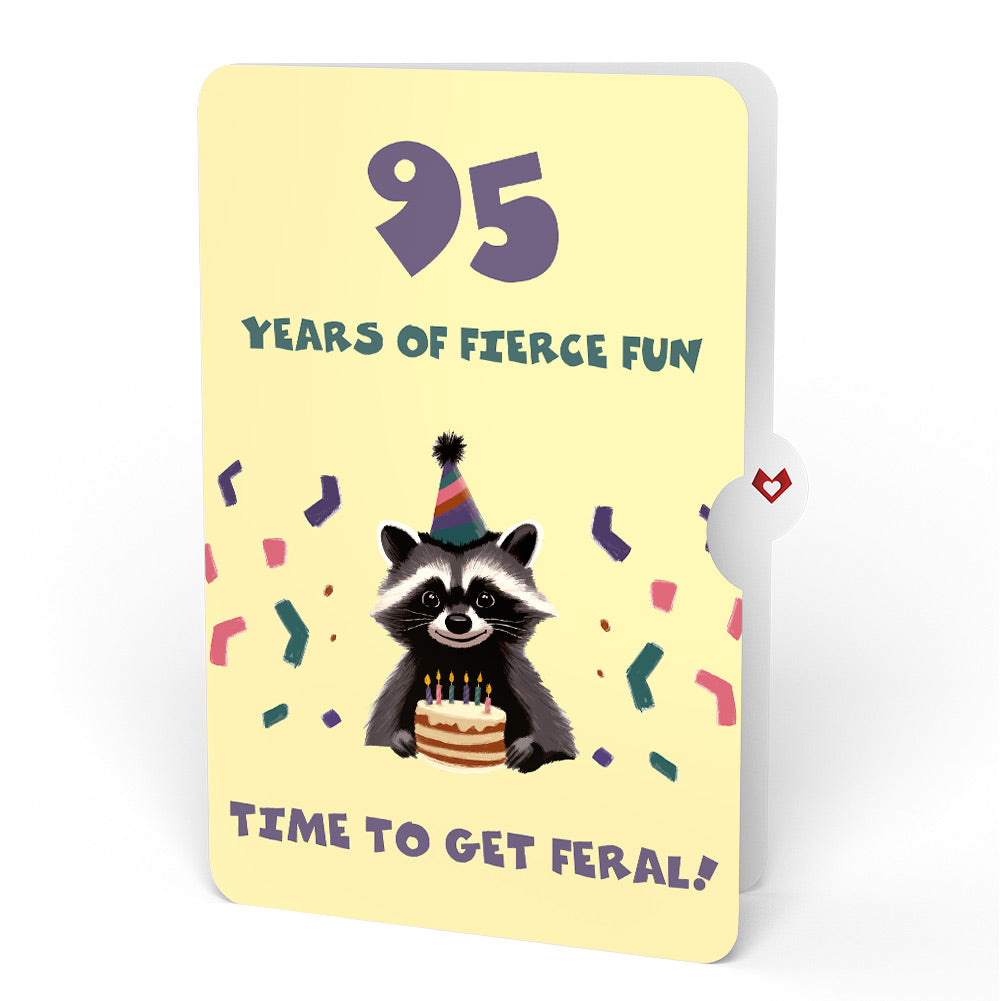 Go Feral Raccoon 95th Birthday Pop-Up Card and Sentiment Set