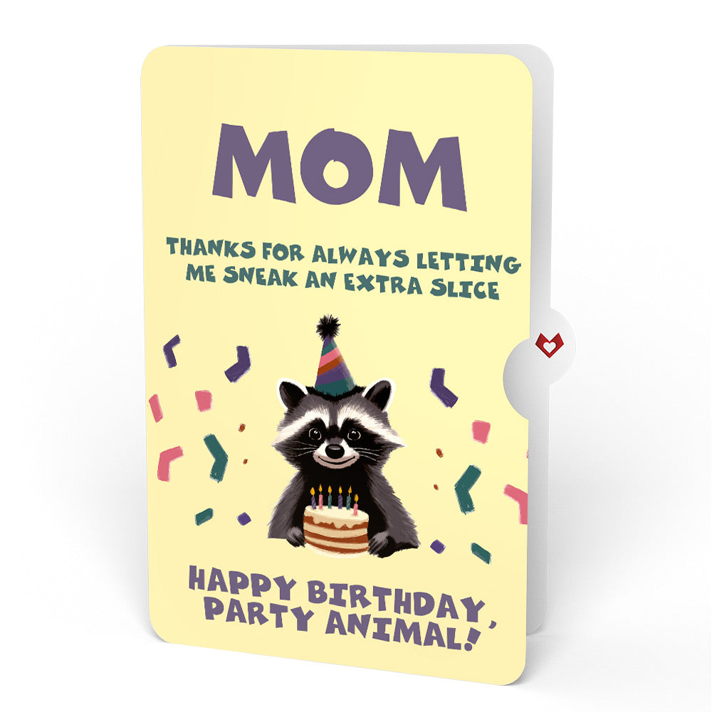 Go Feral Raccoon Birthday Pop-Up Card and Sentiment Set for Mom