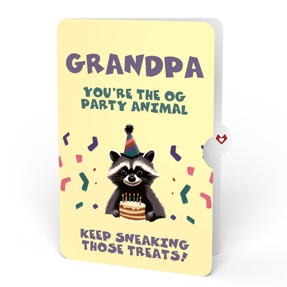 Go Feral Raccoon Birthday Pop-Up Card and Sentiment Set for Grandfather