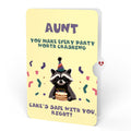 Go Feral Raccoon Birthday Pop-Up Card and Sentiment Set for Aunt
