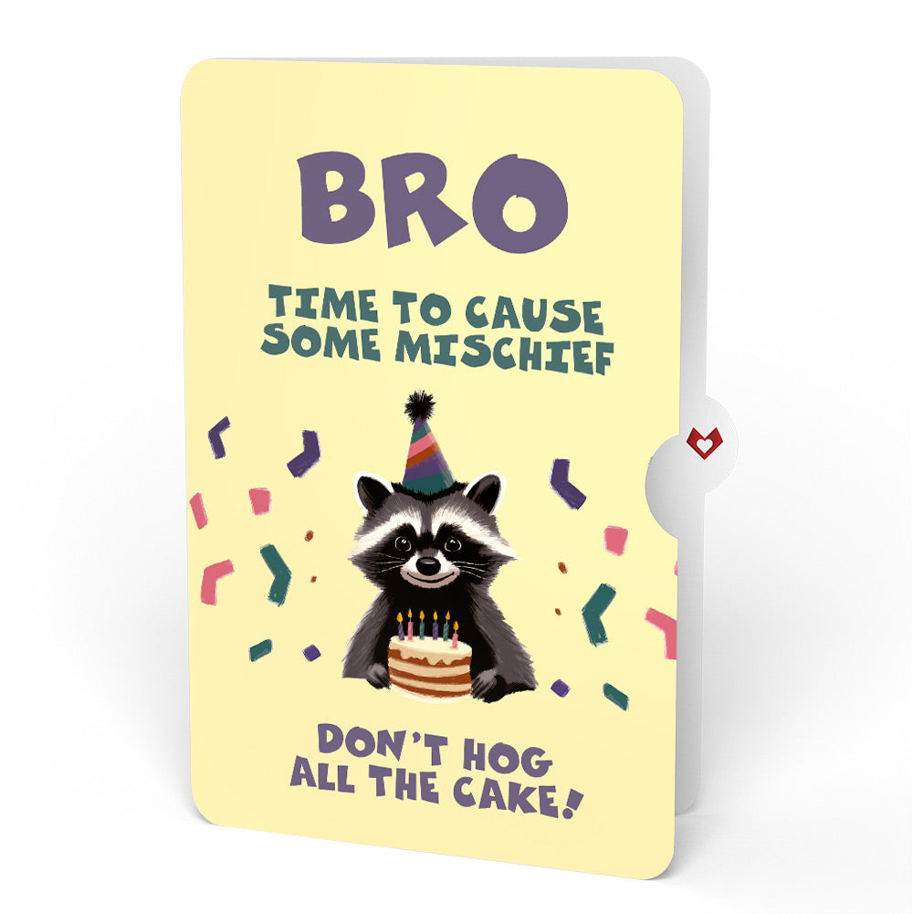 Go Feral Raccoon Birthday Pop-Up Card and Sentiment Set for Brother