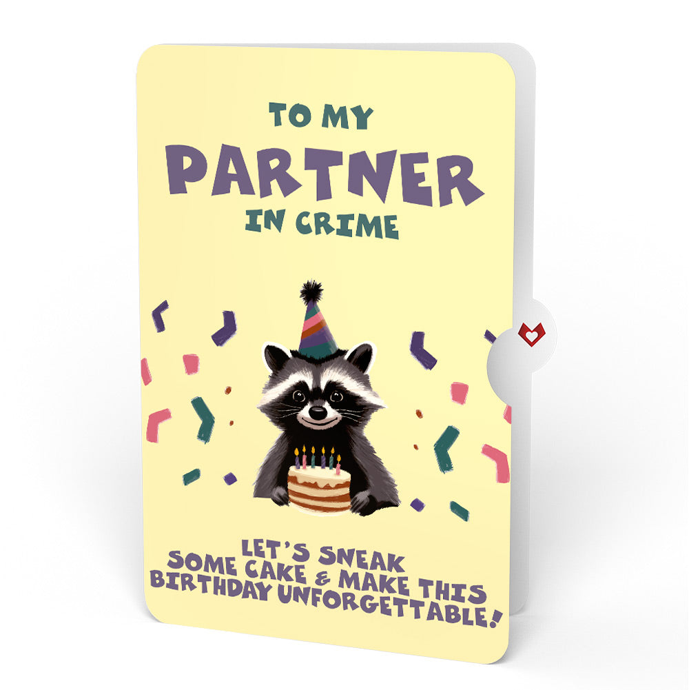 Go Feral Raccoon Birthday Pop-Up Card and Sentiment Set for Partner