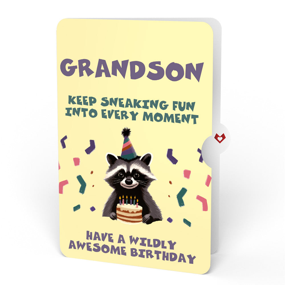 Go Feral Raccoon Birthday Pop-Up Card and Sentiment Set for Grandson