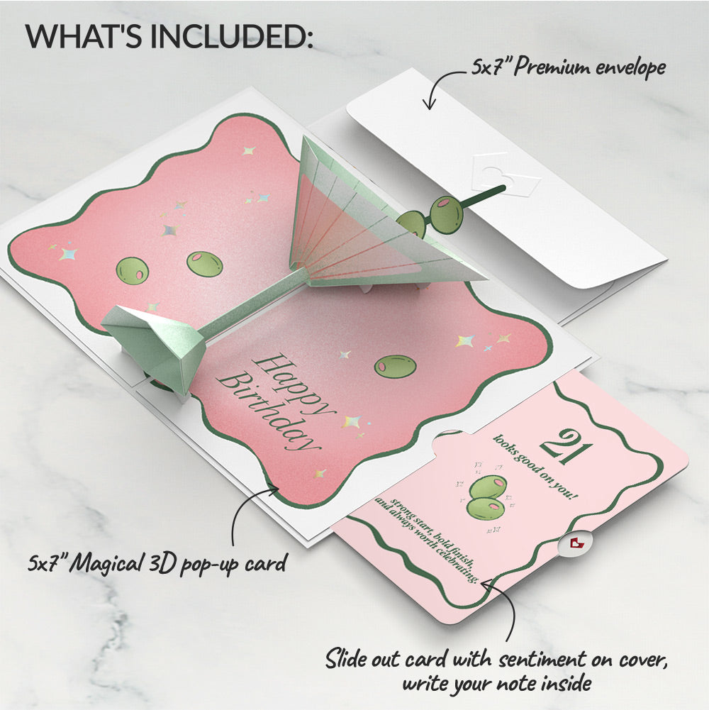 Just a Tini Bit Older 21st Birthday Pop-Up Card and Sentiment Set