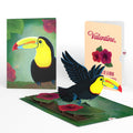 Rainforest Toucan Valentine Pop-Up Card and Hibiscus Sentiment Set