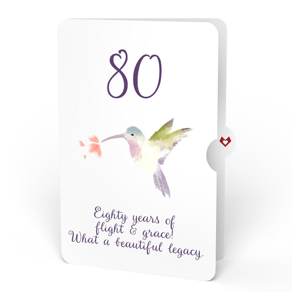 Hummingbird 80th Birthday Pop-Up Card and Sentiment Set
