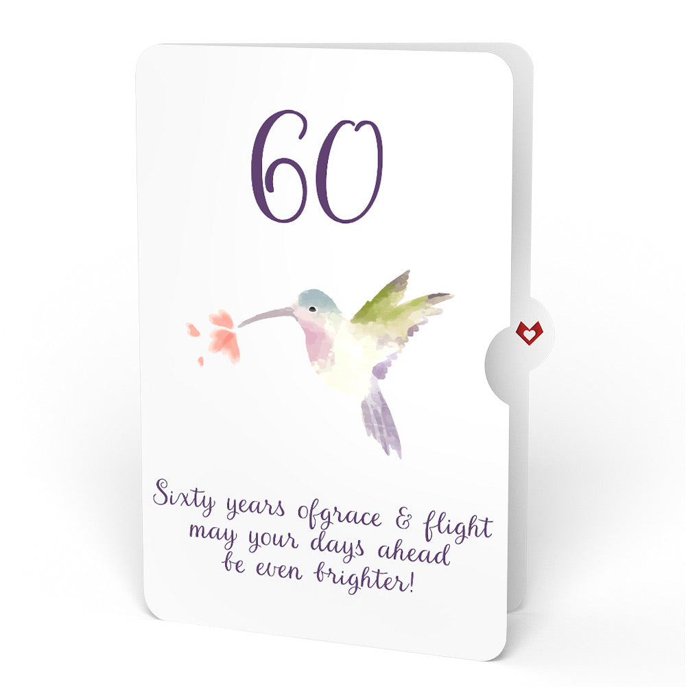 Hummingbird 60th Birthday Pop-Up Card and Sentiment Set