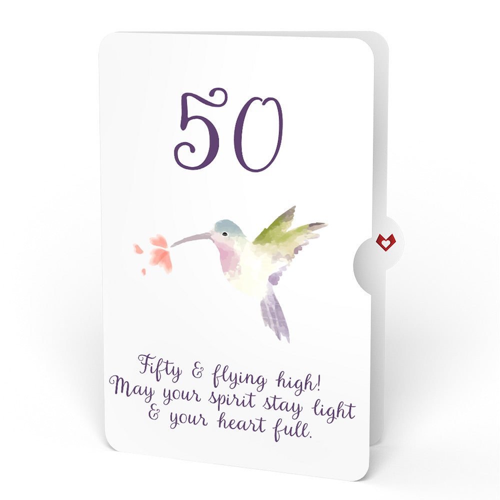 Hummingbird 50th Birthday Pop-Up Card and Sentiment Set