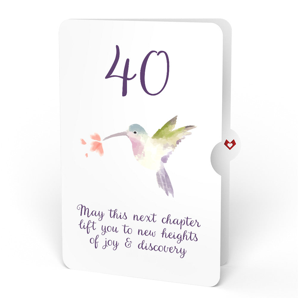 Hummingbird 40th Birthday Pop-Up Card and Sentiment Set