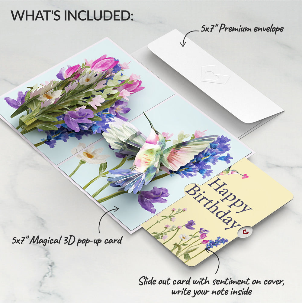 Love in Bloom Hummingbird Birthday Pop-Up Card and Sentiment Set