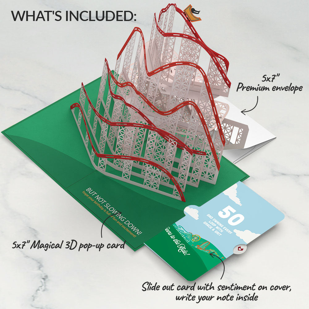 Over the Hill 50th Birthday Pop-Up Card and Sentiment Set