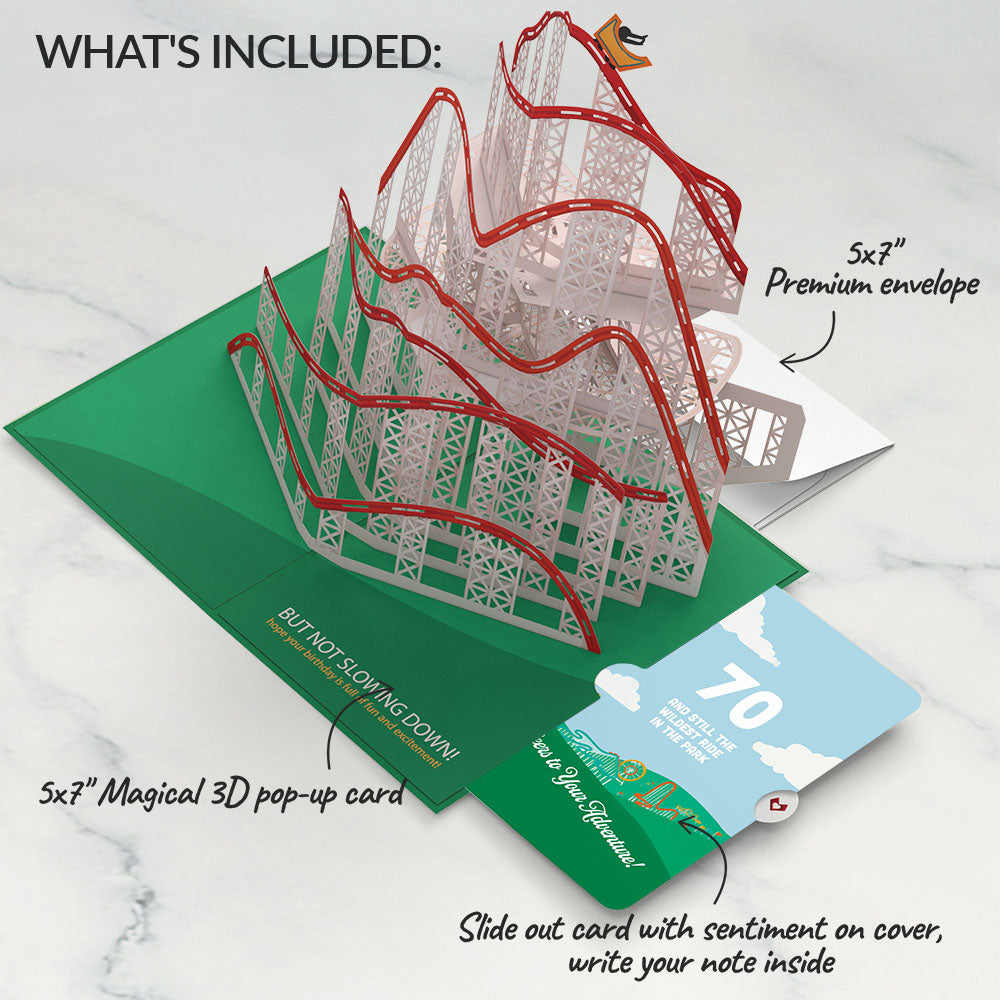 Over the Hill 70th Birthday Pop-Up Card and Sentiment Set
