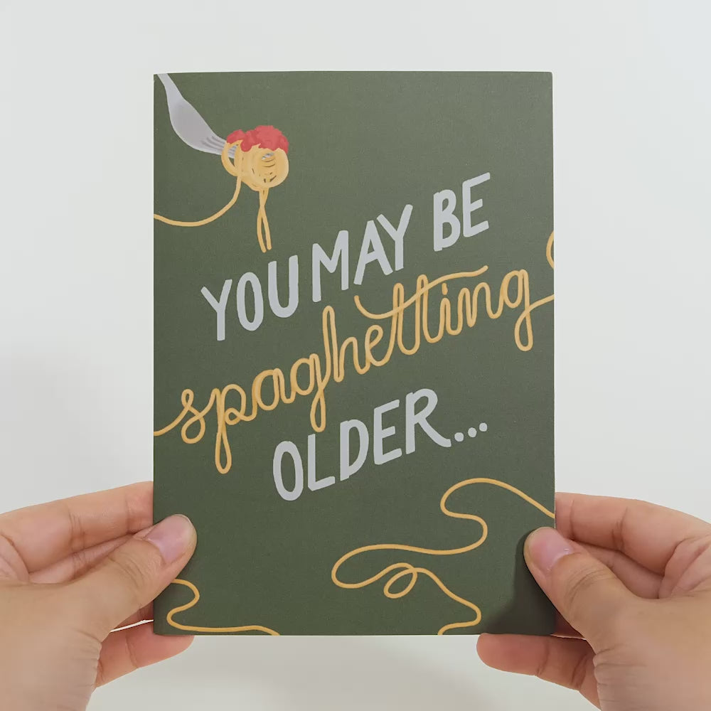 Spaghetting Older Birthday Pop-Up Card