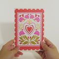 Vintage Floral Love You Heart Pop-Up Card