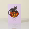 Spooky Vibes Halloween Cat Suncatcher Card