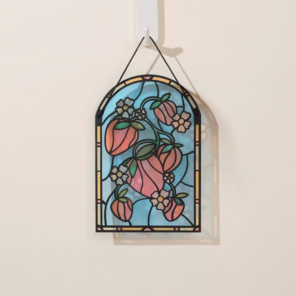Berry Sweet Birthday Strawberries Suncatcher Card