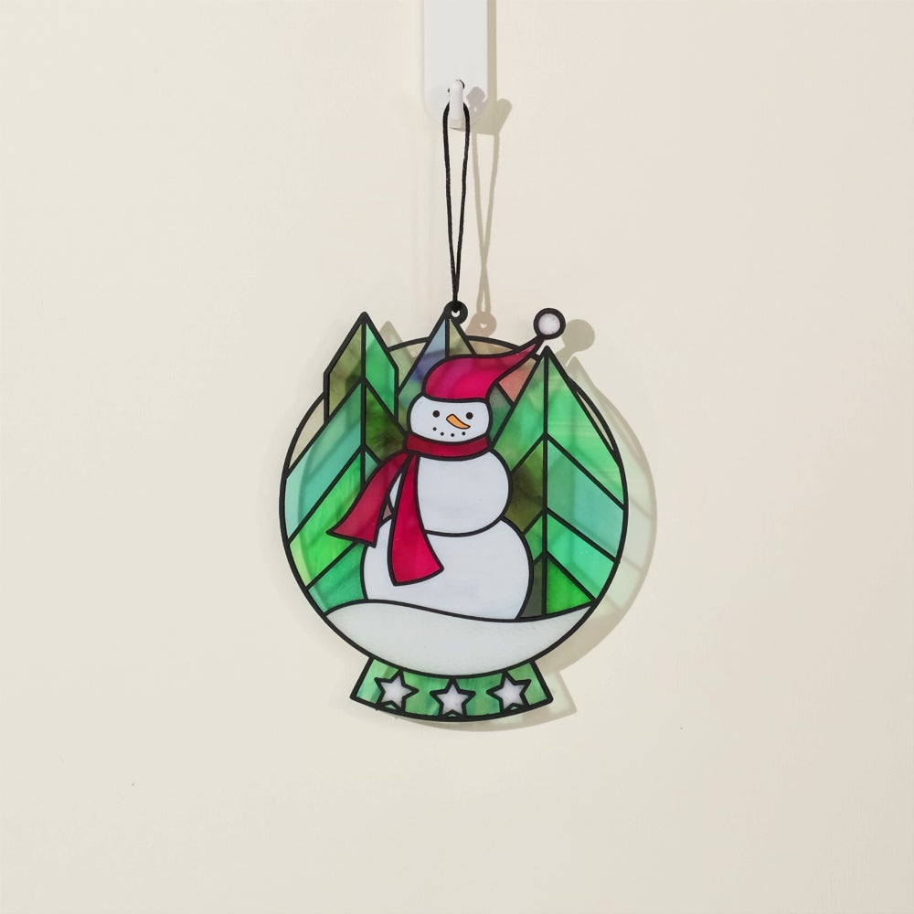 Warm Wishes Snowman Suncatcher Card