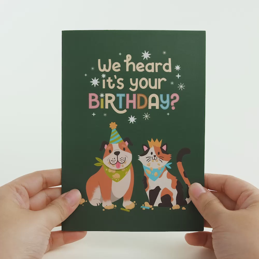 We Heard It's Your Birthday Dog and Cat Pop-Up Card
