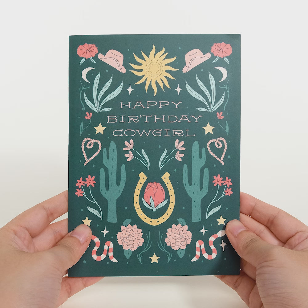 Happy Birthday Cowgirl Pop-Up Card