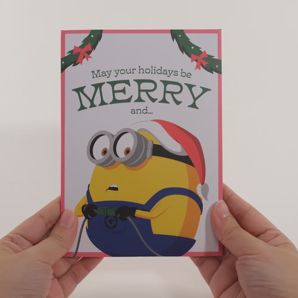 Minions Merry & Bright Light-Up Pop-Up Card