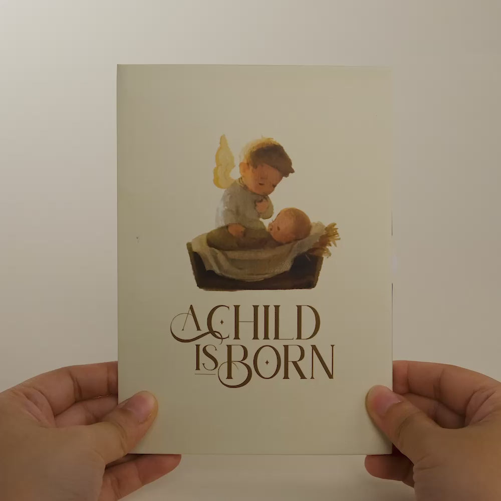 A Child is Born Nativity Light-Up Pop-Up Card