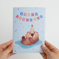 Otter Pool Party Birthday Pop-Up Card