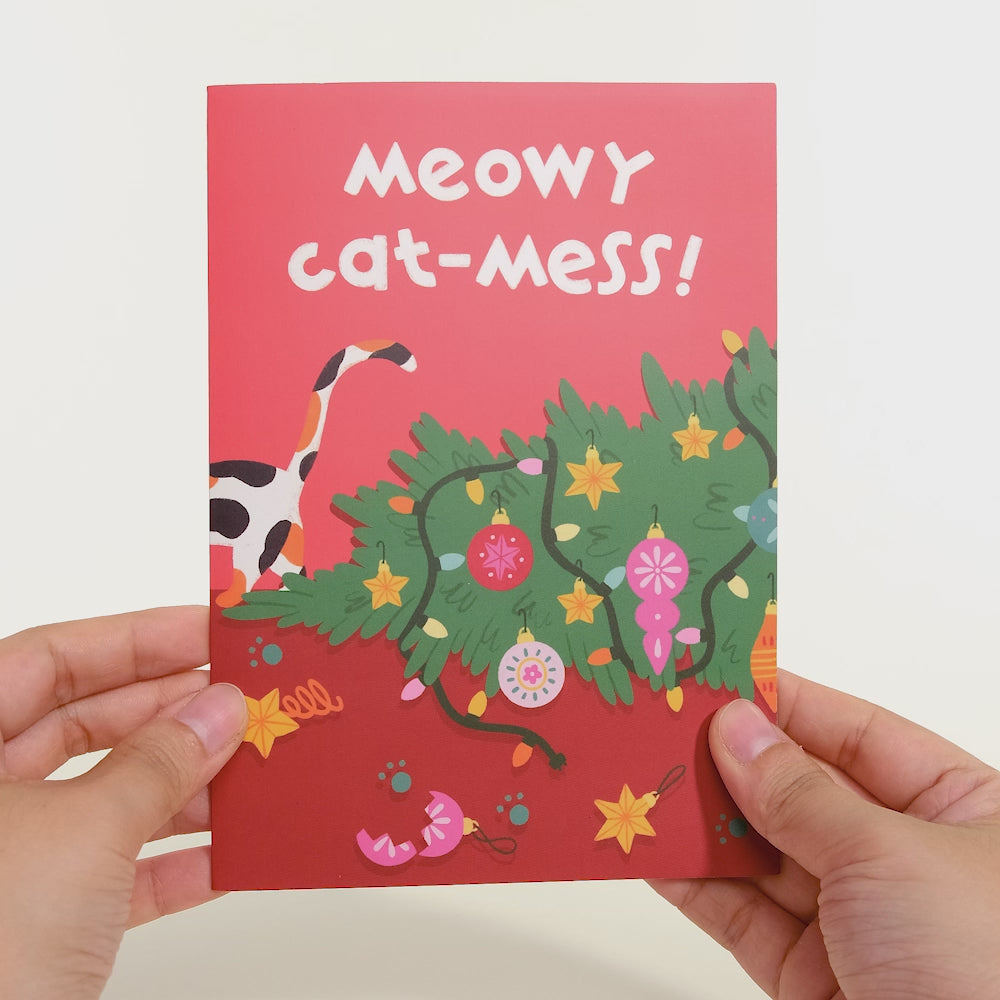 Meowy Cat-mess Christmas Pop-Up Card